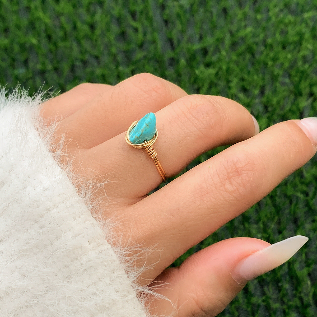 Anillo de ojos azules acrílicos al por mayor